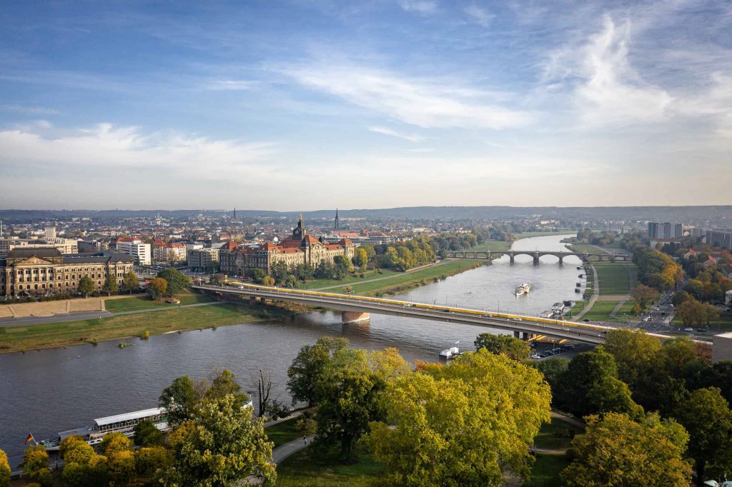 Carolabrücke in Dresden vor dem Einsturz 2024